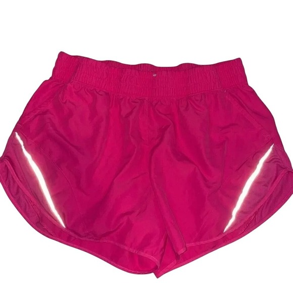 Hot Pink Running Shorts Athletic Gym Activewear Reflective Stripe - Picture 3 of 9